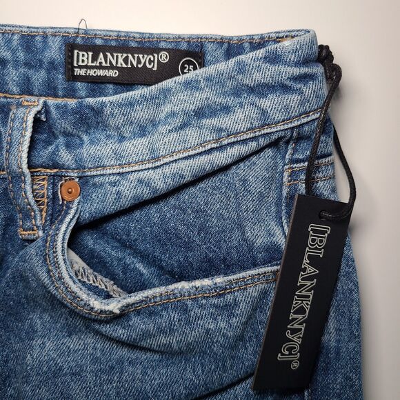 NWT Blank NYC The Howard Mid Rise Loose Fit Blue Jeans Women's Size 25 Straight - Picture 6 of 13
